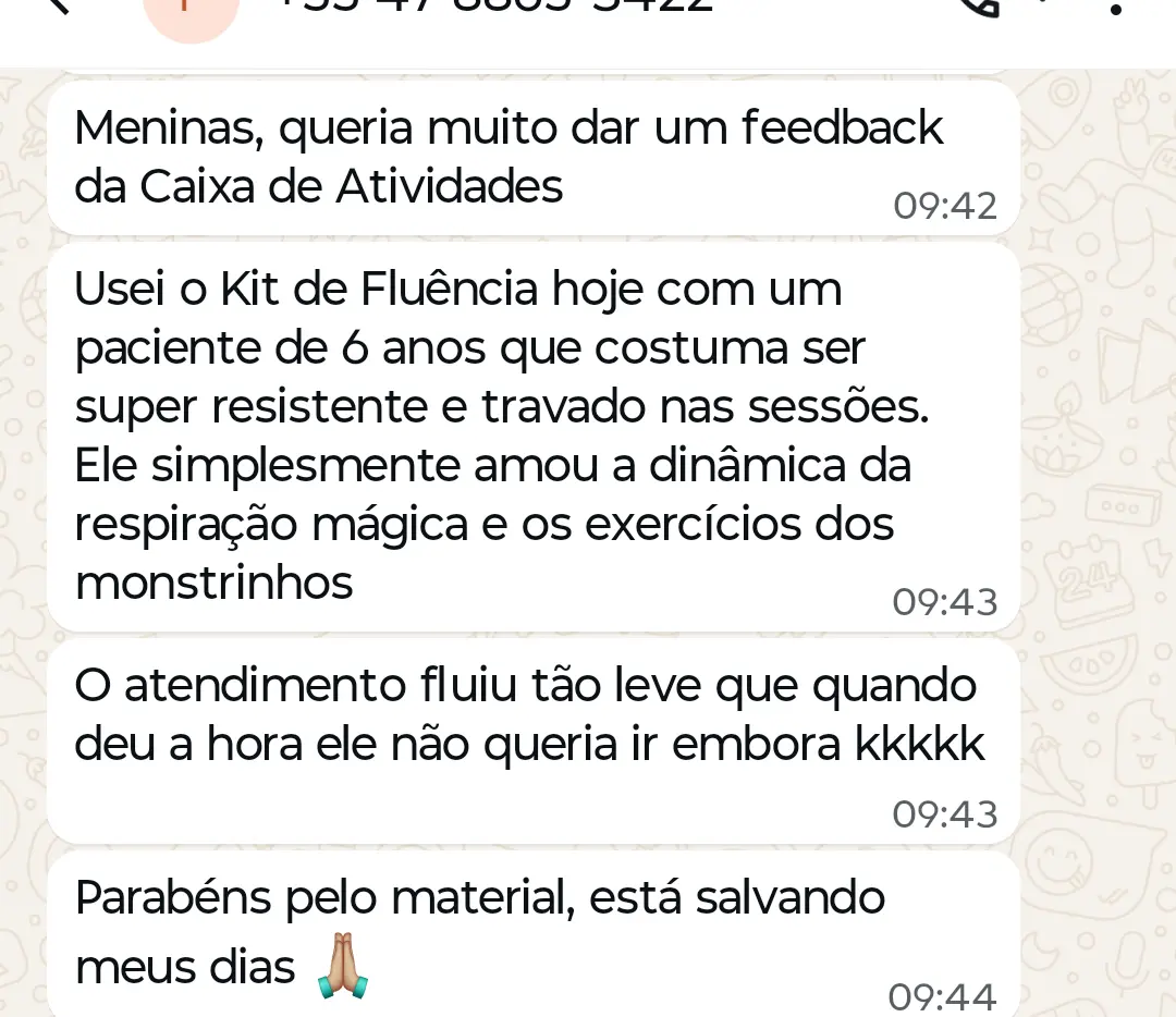 Print de feedback no WhatsApp