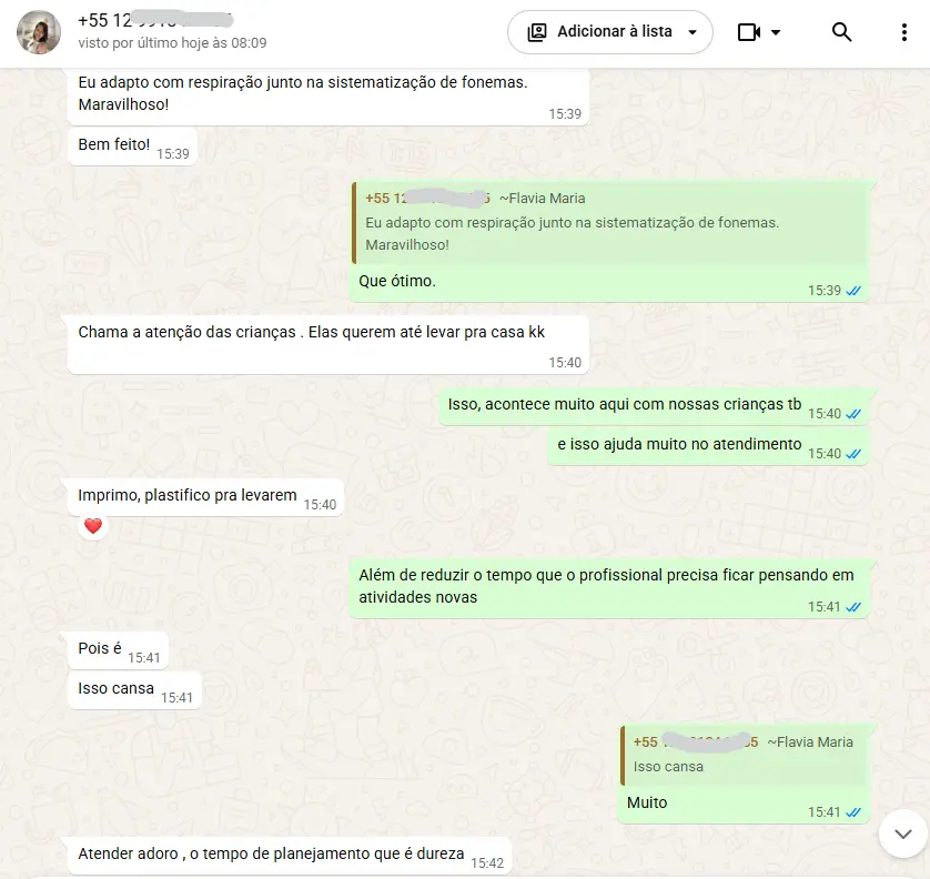 Print de feedback no WhatsApp