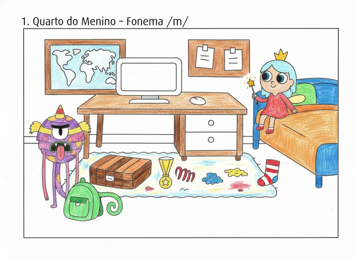 Página Quarto do Menino Fonema /m/